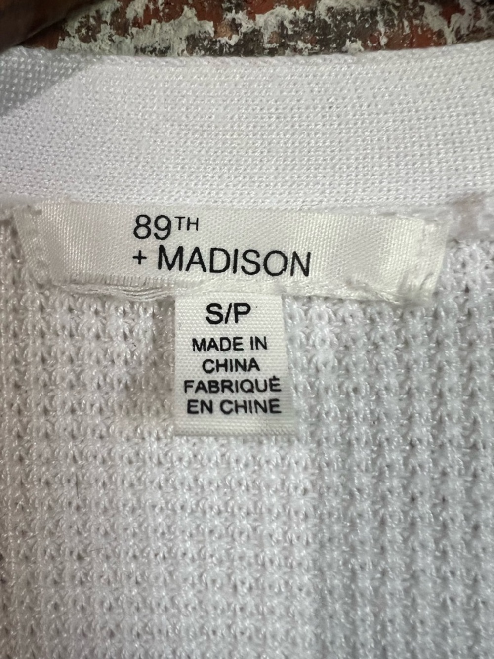 89th And Madison Cardigan Open Front Cropped White Knit Sz S - Picture 2 of 5